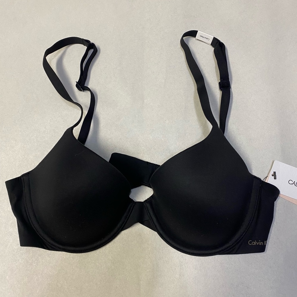 Calvin Klein Women’s Perfectly Fit Bra 32B Full Coverage Memory Foam Black NWT